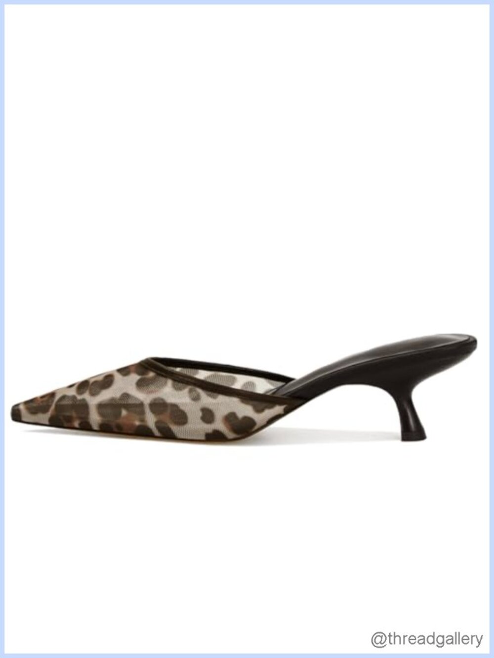 Mesh Kitten Heel Mules Pointed Toe Slip On Slingback Pumps